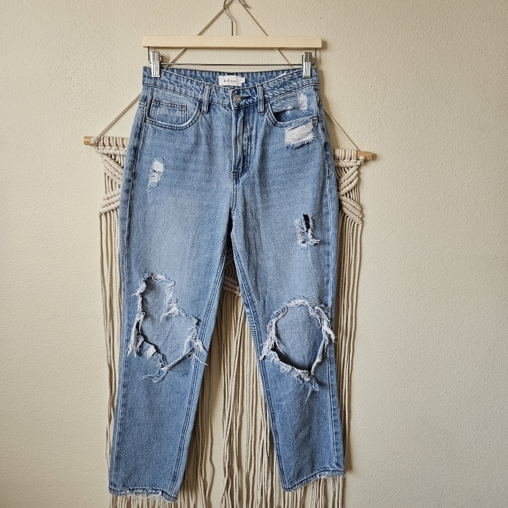 Böhme Bohme Distressed Blue Mom Jeans 27x27